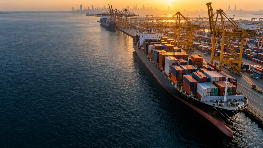 International container terminal and cargo vessel